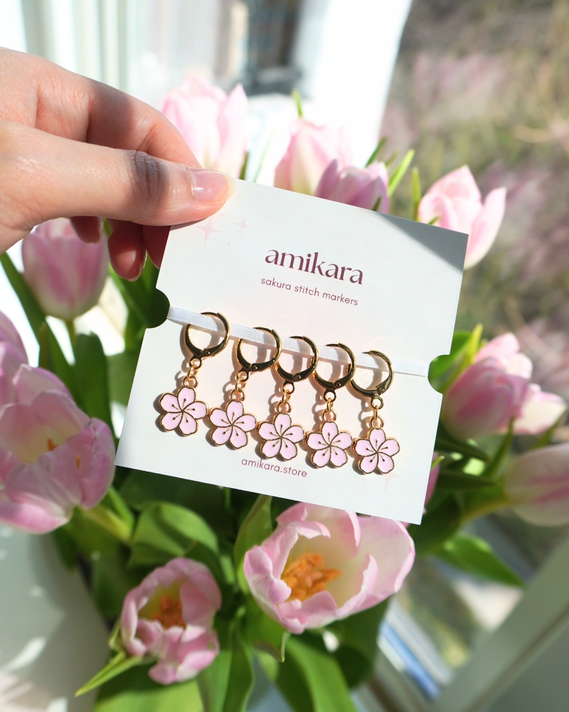 Sakura Stitch Markers - Set of 5 – amikara