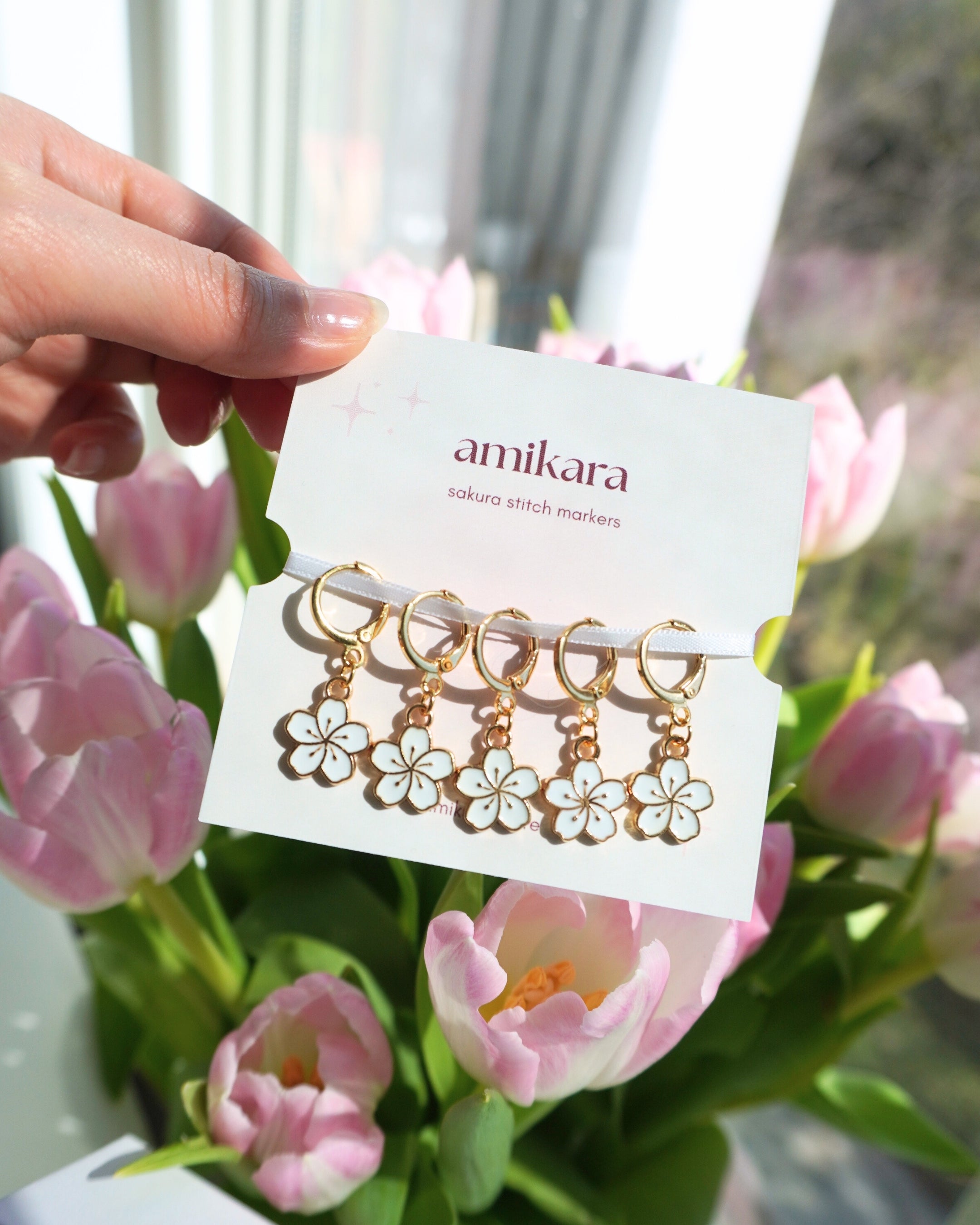 Sakura Stitch Markers - Set of 5 – amikara